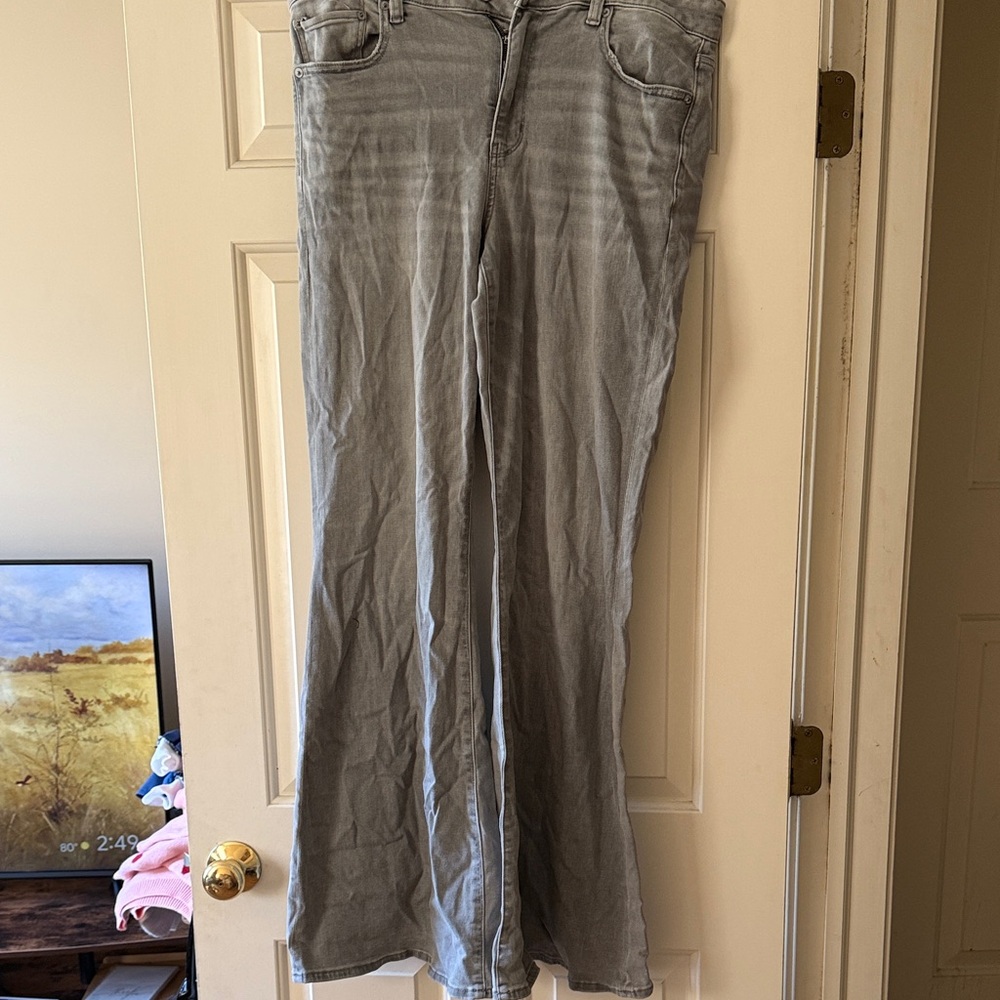 American Eagle Outfitters Gray Flare Jeans